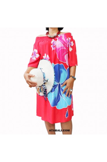 New Fashion Beach Clothing Handmade Flower Hand Painted Rayon Premium Bali Design
